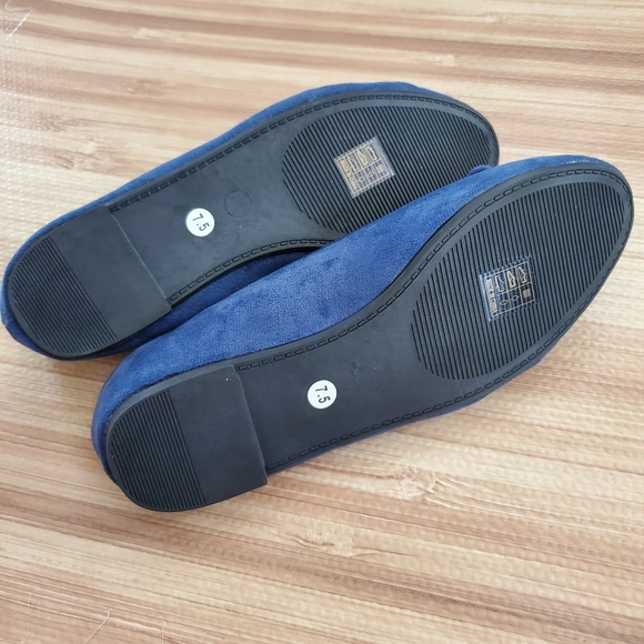 NWOB MUSSHOE Blue Microsuede Slip On Ballet Shoe - Picture 8 of 10